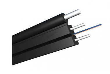 kwaliteit  Black LSZH Sheath 1 Core Indoor Digital Fibre Optic Cable With Steel Wire FRP Strengthen FTTH fabriek