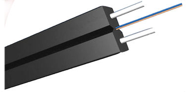 kwaliteit  Black LSZH Sheath FTTH Optical Fibre In Computer Network With 2*0.45mm Steel Wire Strength Member fabriek