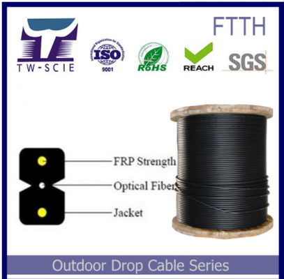 FTTH 2 Optische Kabel van de Kern de Binnen Beschermde Vezel, de Kabel van de Vezeldaling Gemakkelijk te leggen