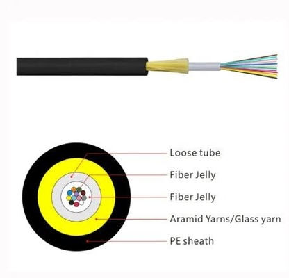 ADSS-kabel met PE/AT-jas 24 48 96 144 Buitenaardse kabel met één schede met glasvezel ADSS