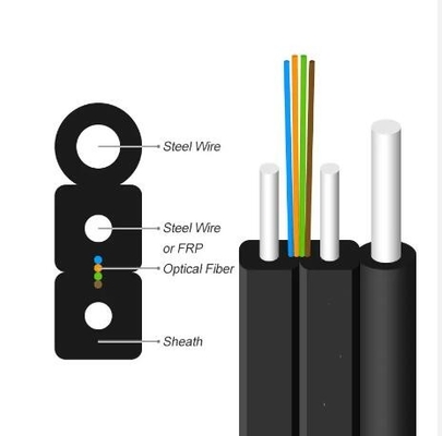 Self-supporting FTTH Drop Cable 1 Core tot 4 Cores Indoor Outdoor Overhead Optical Fiber Cable
