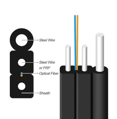 FTTH Indoor Outdoor GJYXCH Optische glasvezel Dropkabel FRP/Staal G657A 1 2 4 Core Single Mode LSZH Jacket Glasvezel