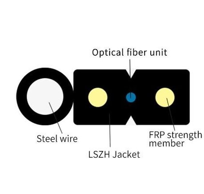 Flexible 2 6 Core G657 A1 G 657a1 Zelfdragend FTTH-optisch glasvezel-druppelkabel