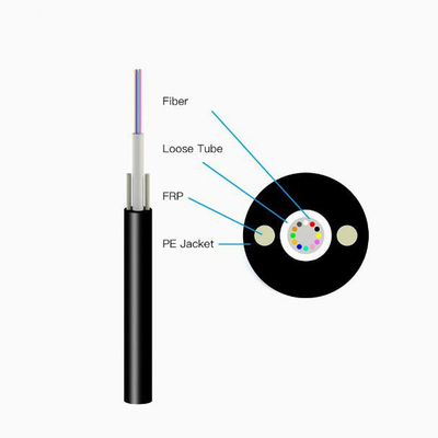 Buiten gewapende enkelmodus glasvezelkabel met G652D glasvezel HDPE jas GYXTW
