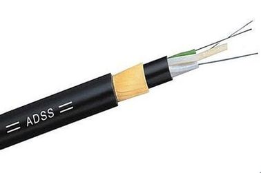 12 cores ADSS optische vezel Kabel niet-metalen Zwarte Buitenmantel Eenvoudige Installatie voor power telecommunicatie