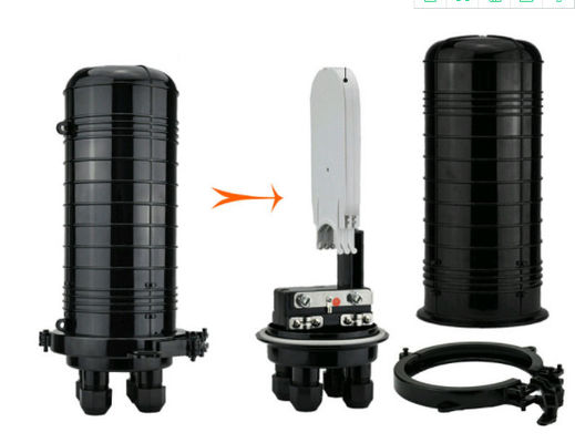 Van de Kabel Gezamenlijke Sluiting van de 36 Kern Optische Vezel Horizontale het Type Zwarte Kleur