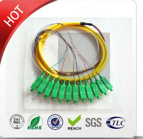 LC/PC multiwijze Om3 12core Mini Breakout Cable gele materiële diameter 2.0mm van pvc 3m vlecht-G