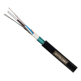 GYTS-de Gepantserde Optische Kabel van de 24 Kernen Openluchtvezel van de Staalband met Zwarte HDPE Schede
