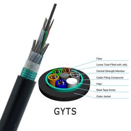 De gyts-lucht Openluchtvezel Optische Kabel met Directe begrafenis Multi Losse Buis plooide Staal Gepantserde Kabel voor