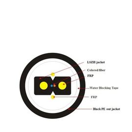 Vlinder-vormige Boogtype G657A1 van de de optische vezelkabel van FTTH GJYXFH Simplex de Vezel Optische Kern 2 van de Dalingsdraad