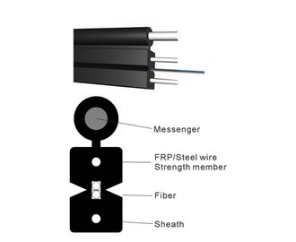 12 Kabel van de kern de Vlakke Daling G657A1 G657A2 2KM FTTH-Vezel Optische Kabel