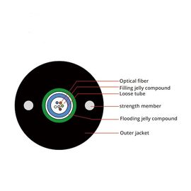 8.9mm kabeldiameter GYXTW 12 Core G652D Central Loose Tube Outdoor Aerial en Duct Fiber Optic Cable Draad met PE Jacket