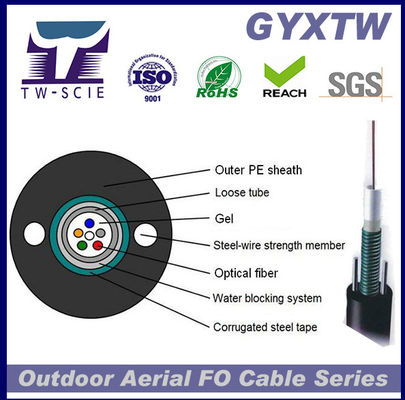 GYXTW 12 Optische Flexibele de Kabel Kleine Diameter van de Kern Gepantserde Vezel